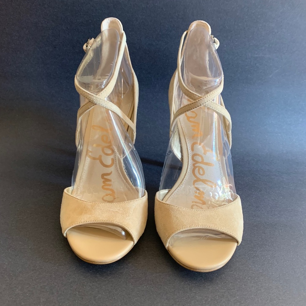 Sam Edelman Nude Suede High Heels Size 8